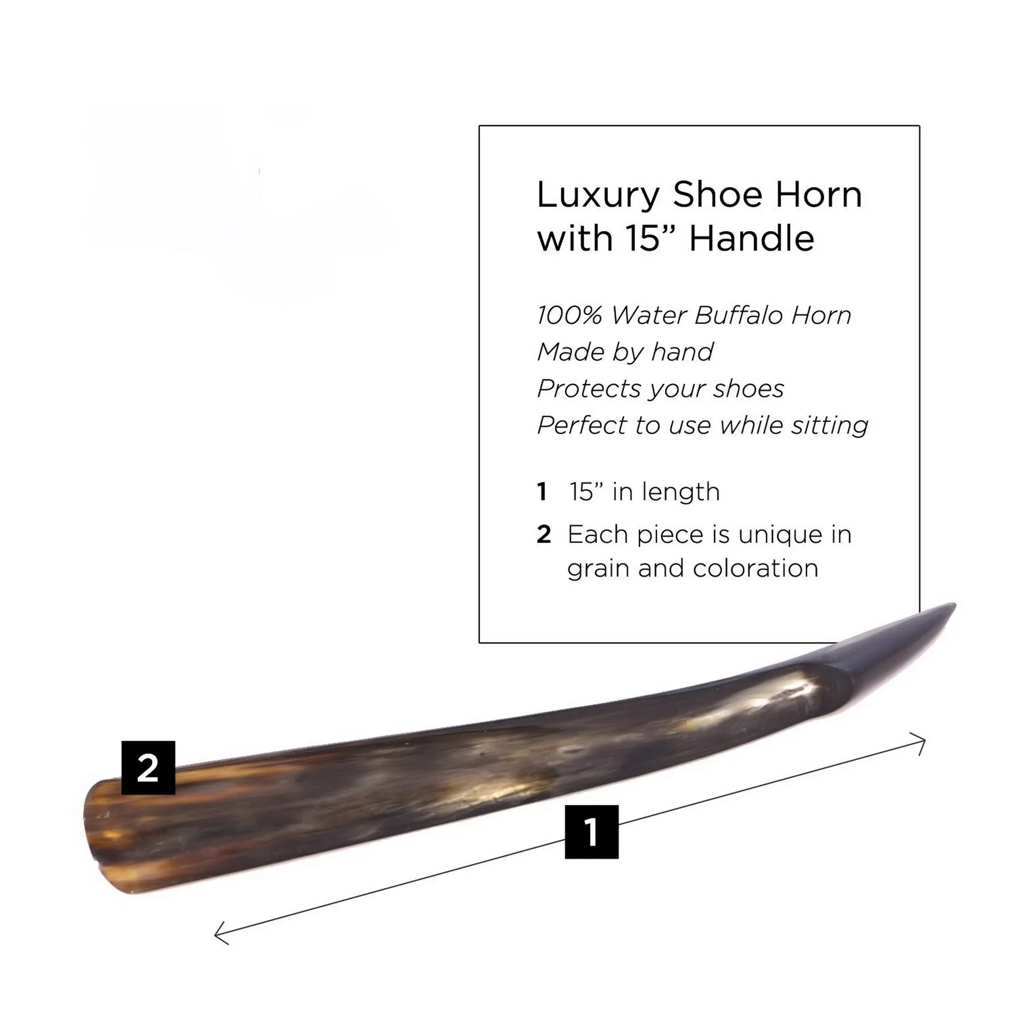 15" Luxury Handmade Shoe Horn
