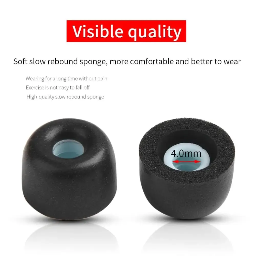 4pcs Noise Reduction Memory Foam Ear Tips for Sony Wf-1000xm4 Tws Wireless Headphones