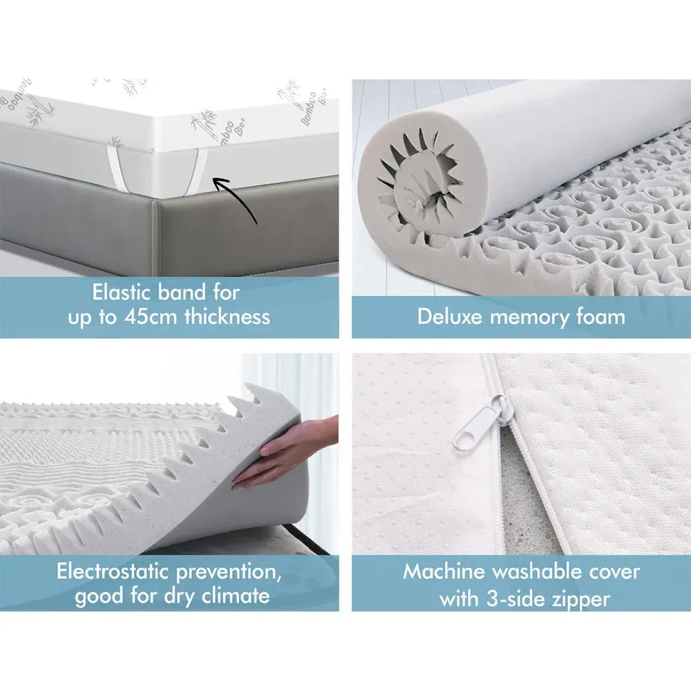 8Cm Bamboo Cover Memory Foam Topper 7 Zone
