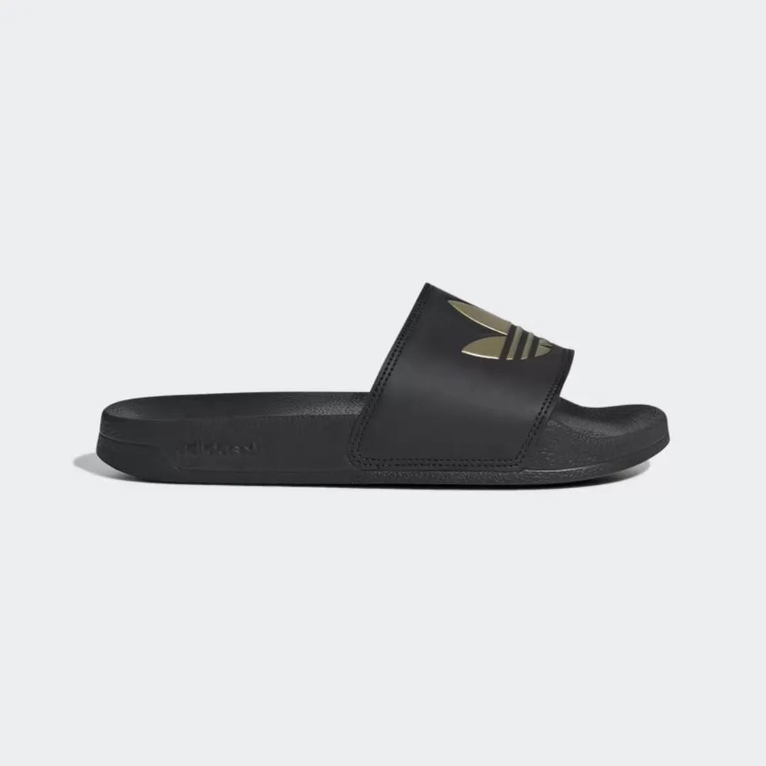 Adilette Lite Slides (Core Black   Core Black   Matte Gold)