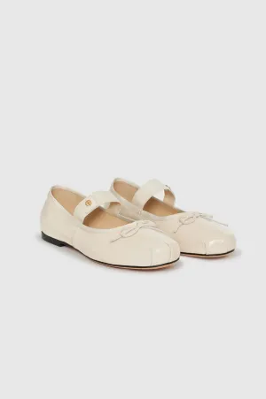 Anine Bing | Jolie Flats - Bone Crinkled Patent