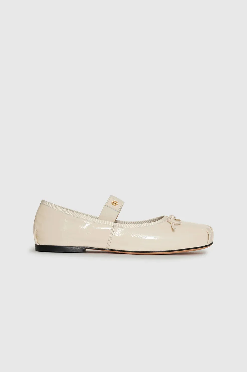 Anine Bing | Jolie Flats - Bone Crinkled Patent