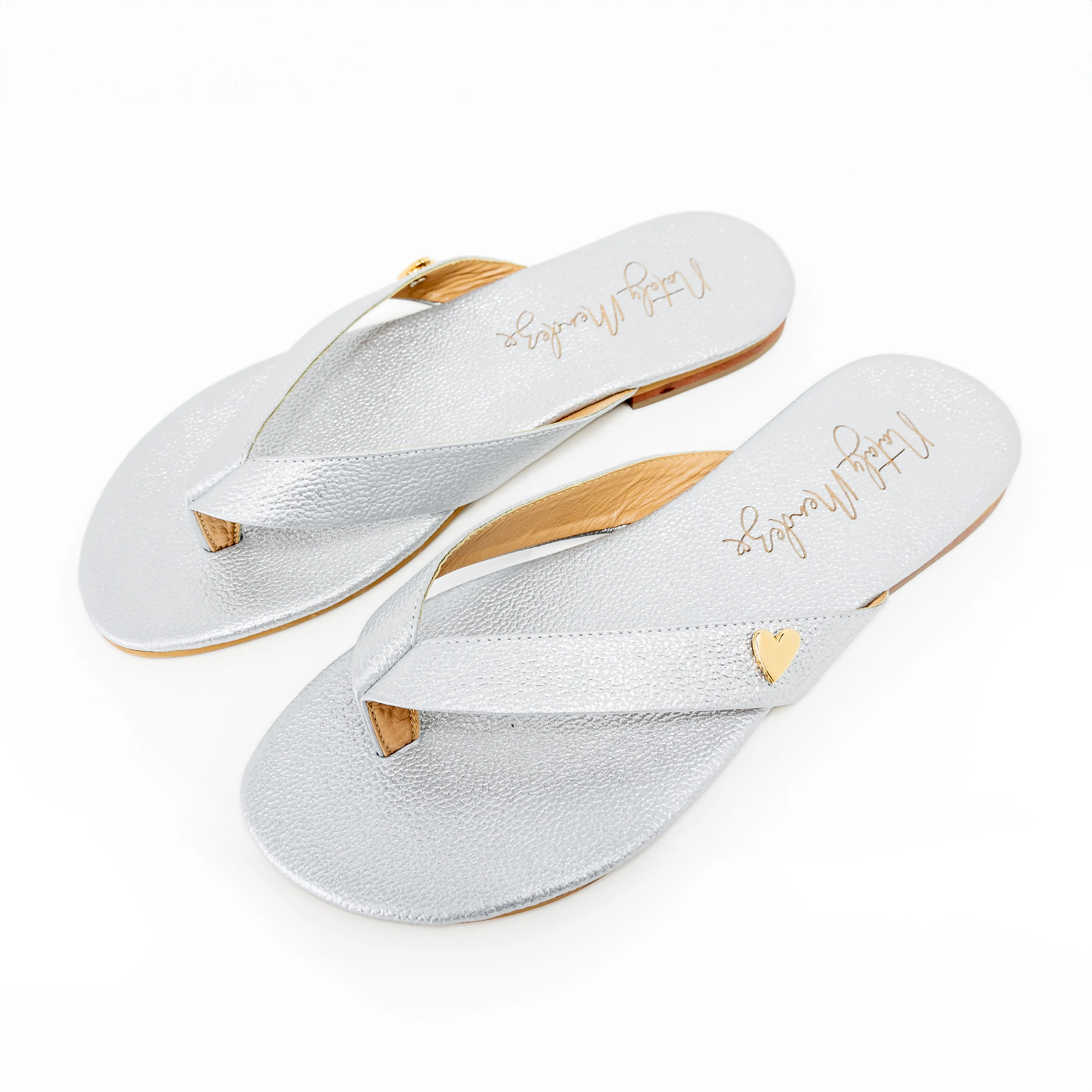 Antonella Flats Sandals - Silver