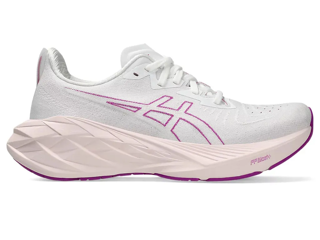 Asics Women's NOVABLAST 4 Running Shoes in White/Soothing Sea