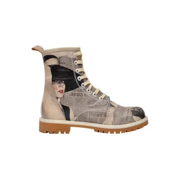 Audrey Hepburn Inspired Lace Up Vegan Friendly Boots sizes 7 & 8 Left