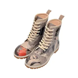 Audrey Hepburn Inspired Lace Up Vegan Friendly Boots sizes 7 & 8 Left