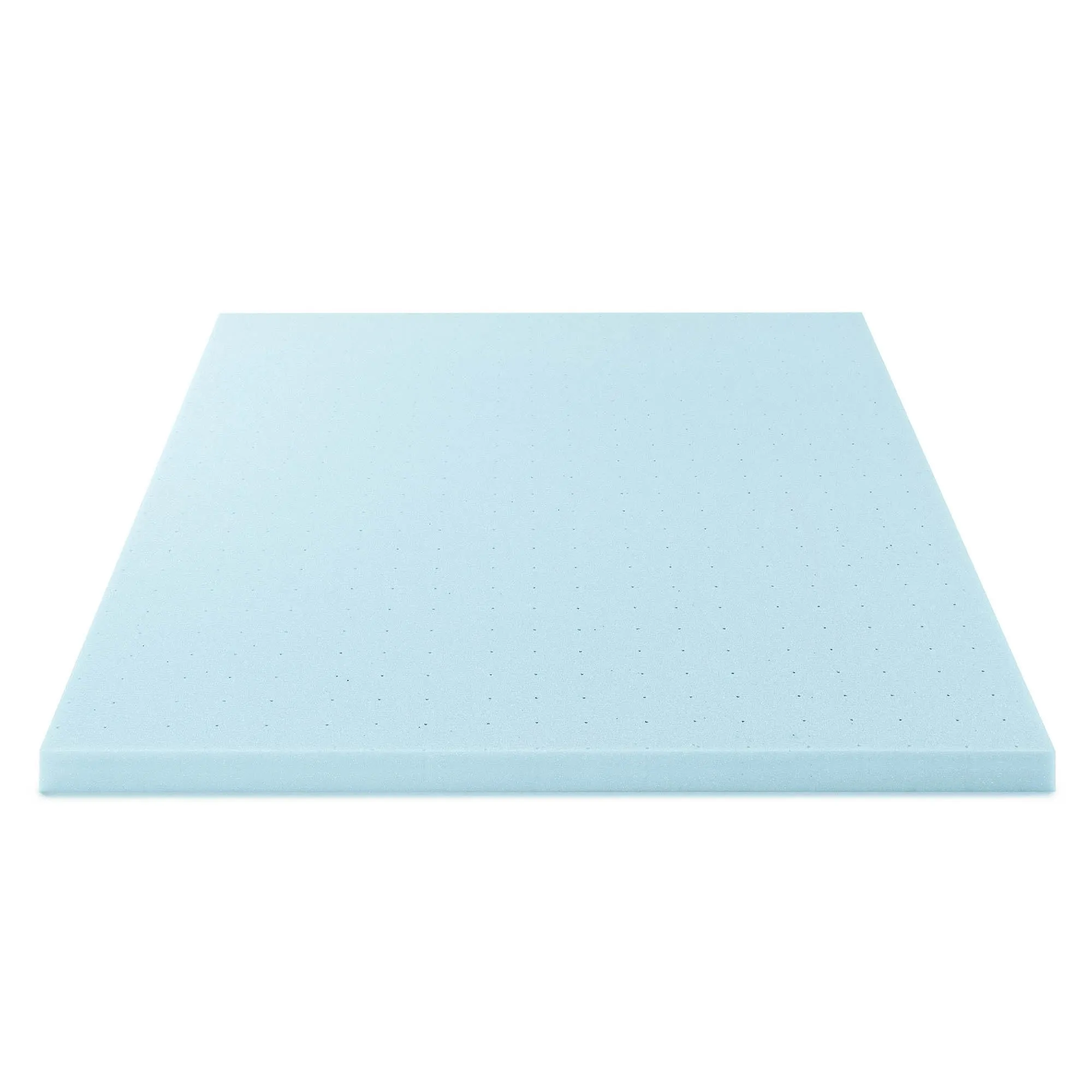 Best Price Mattress 3 Inch Ventilated Memory Foam Mattress Topper, Cooling Gel Infusion, CertiPUR-US Certified, Queen Blue