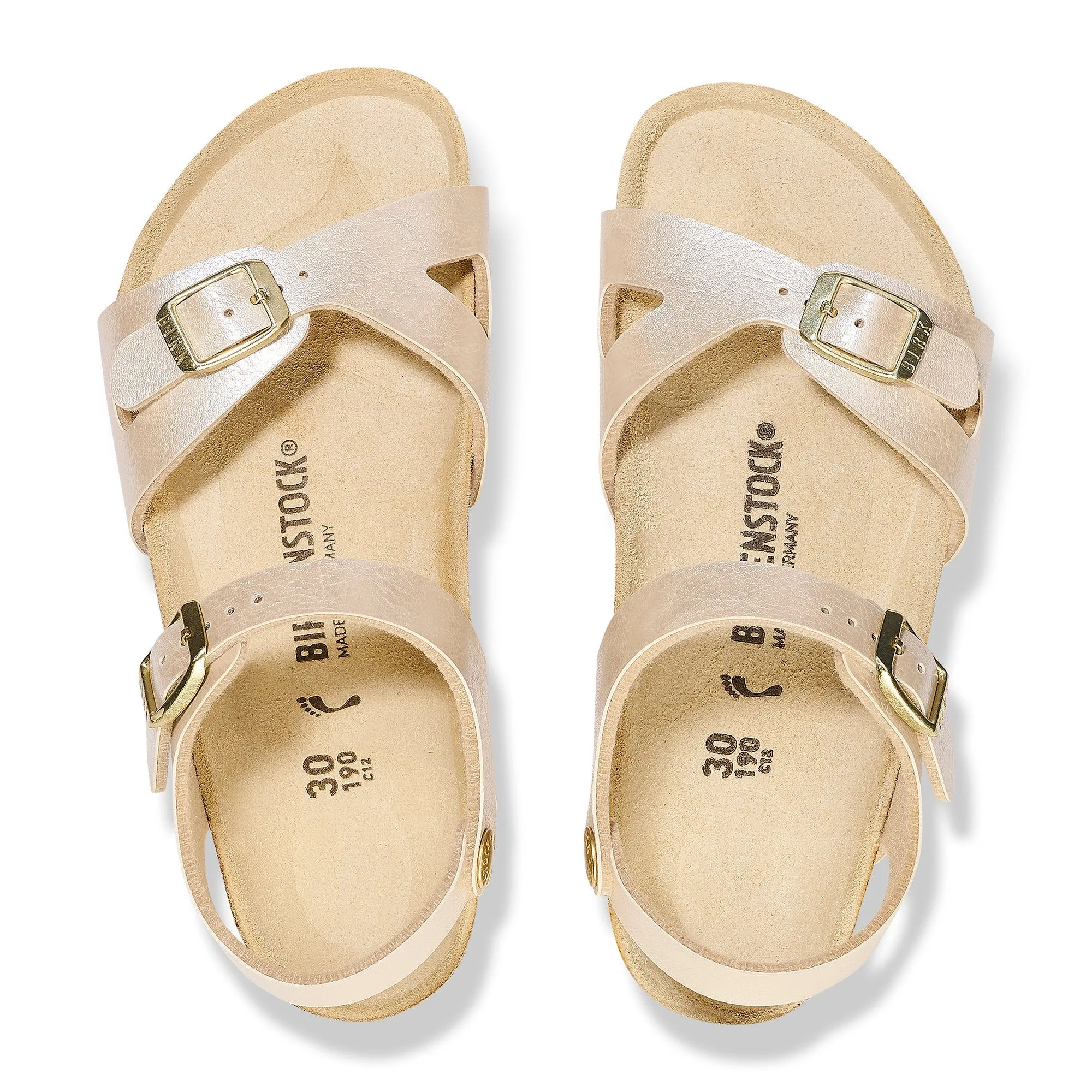 Birkenstock Girl's Graceful Pearl White Rio Sandals