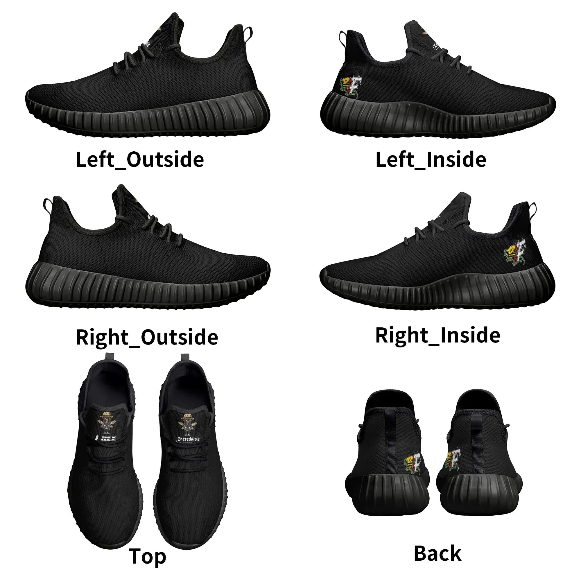 Blk Insct Famili Mens Mesh Knit Sneakers