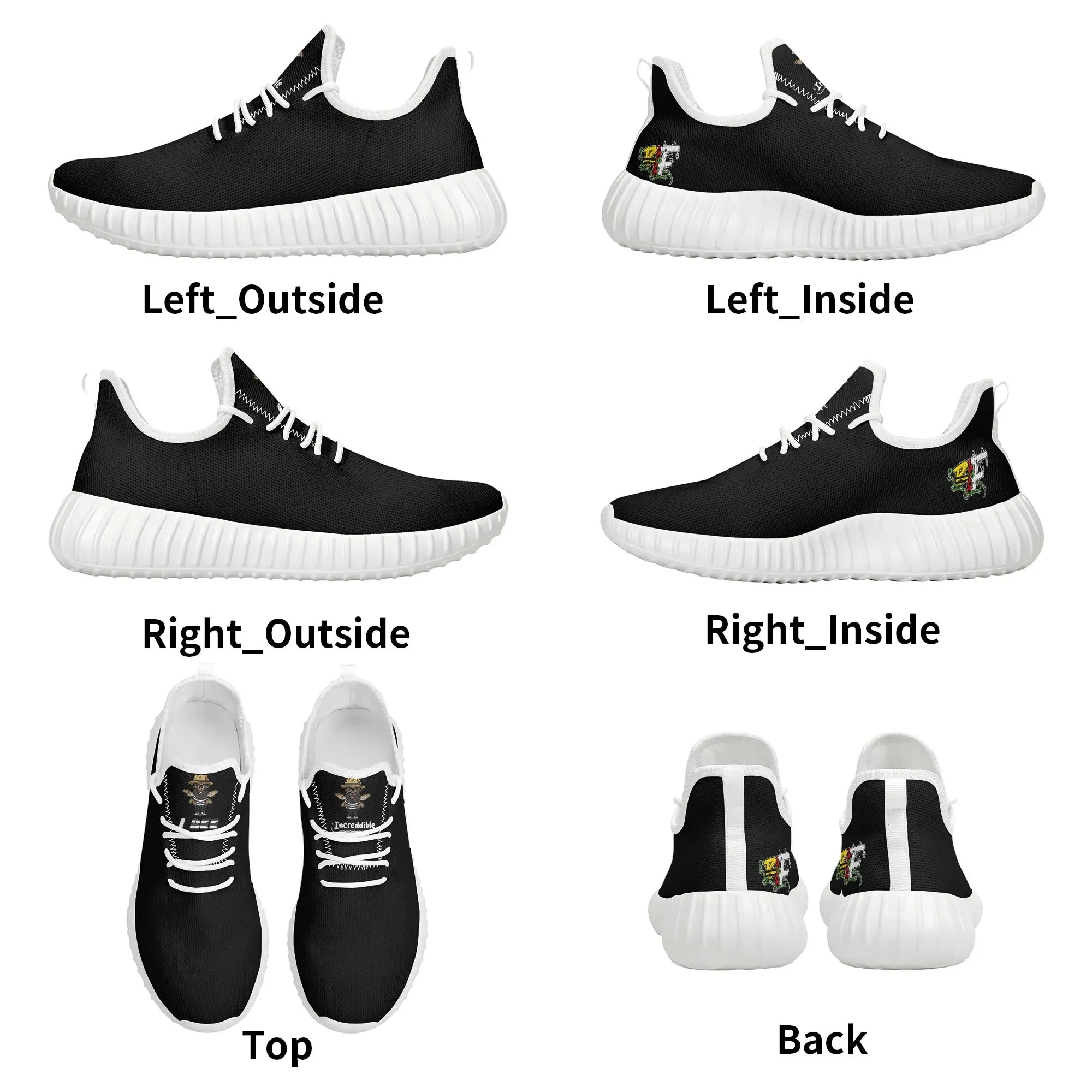 Blk Insct Famili Mens Mesh Knit Sneakers