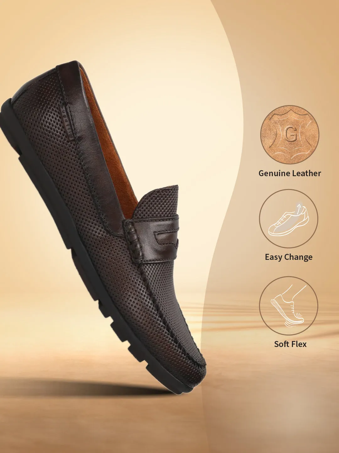 bugatti Dark Brown Premium Leather Slip On