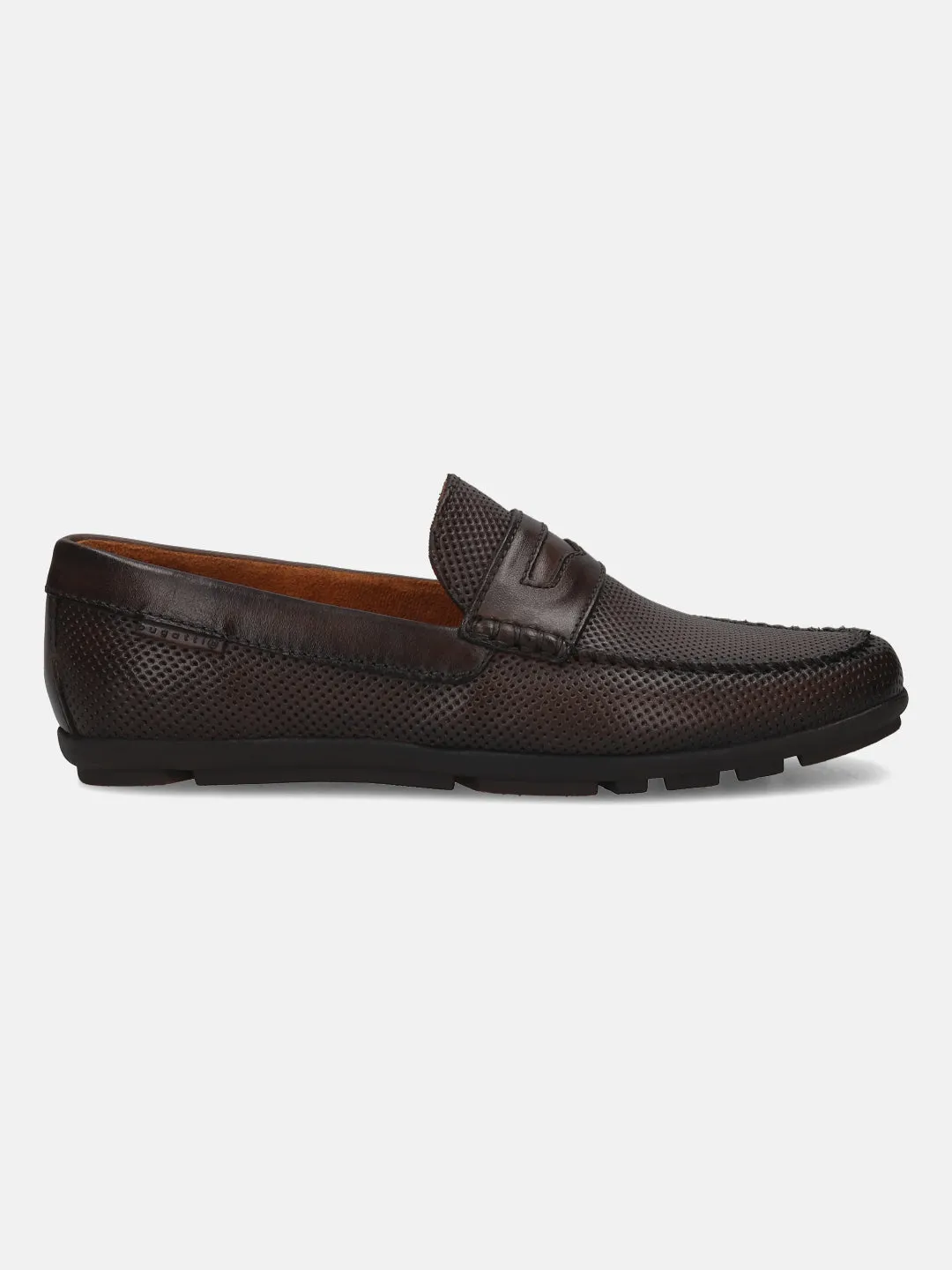 bugatti Dark Brown Premium Leather Slip On
