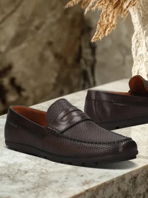 bugatti Dark Brown Premium Leather Slip On