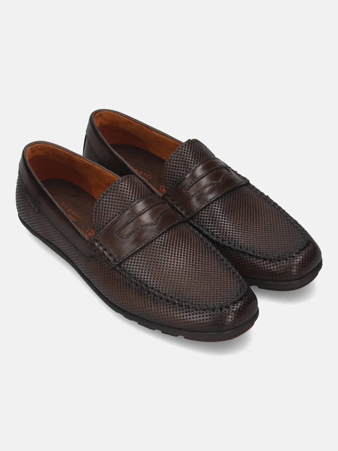 bugatti Dark Brown Premium Leather Slip On