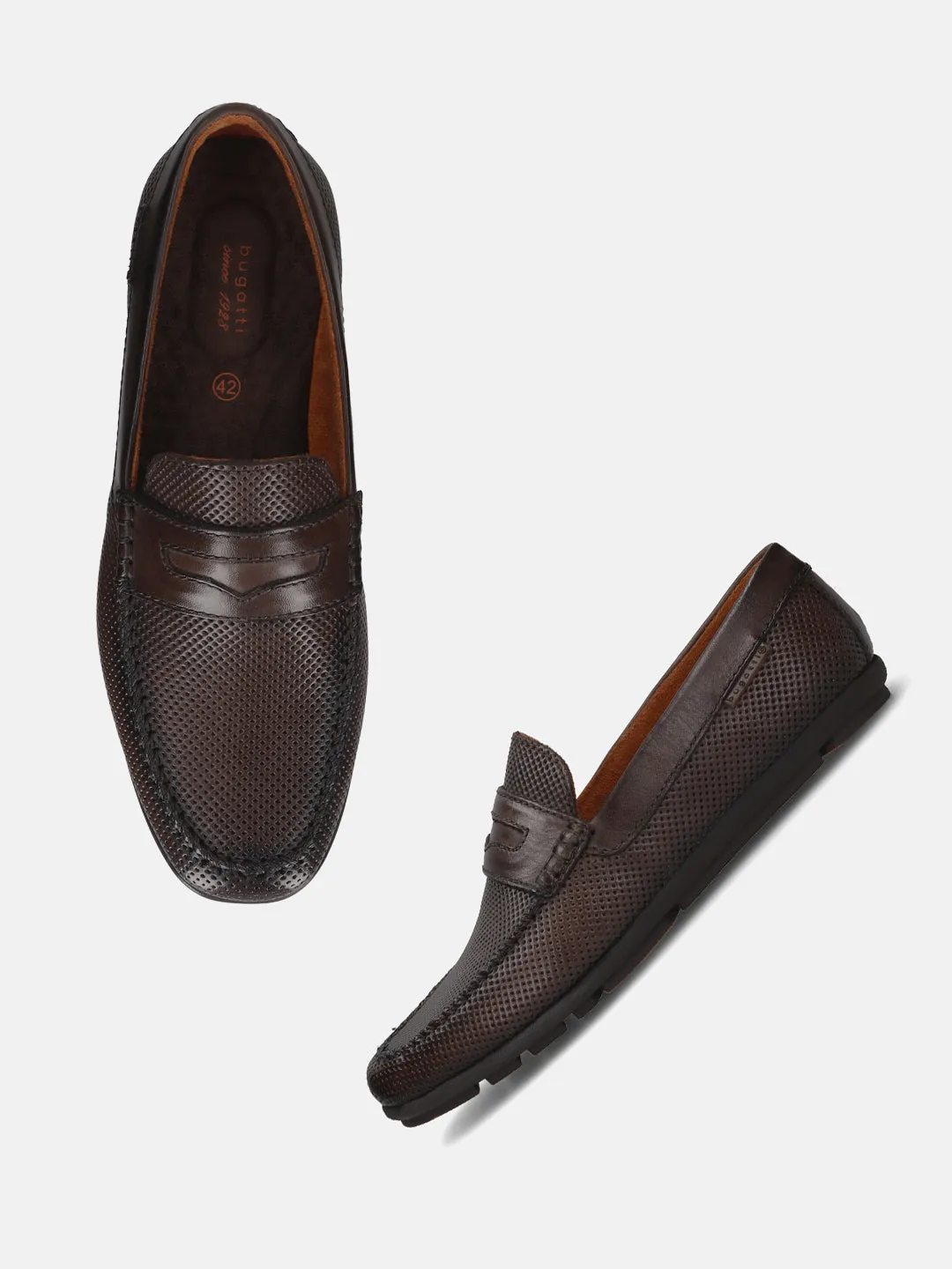 bugatti Dark Brown Premium Leather Slip On