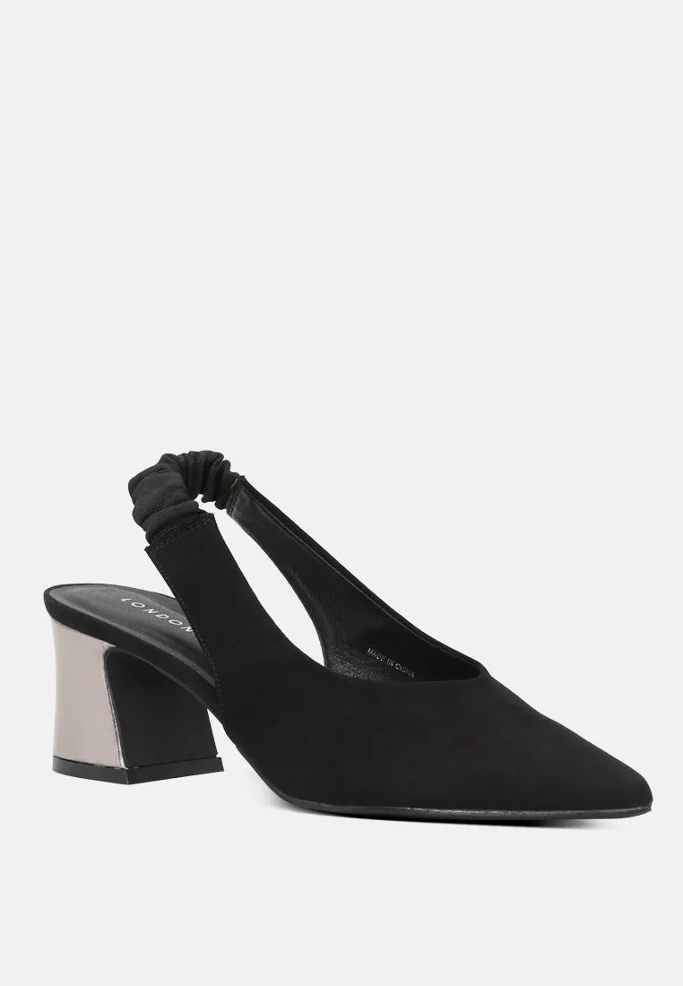 Caroline Sling Back Pumps With Mid Heel