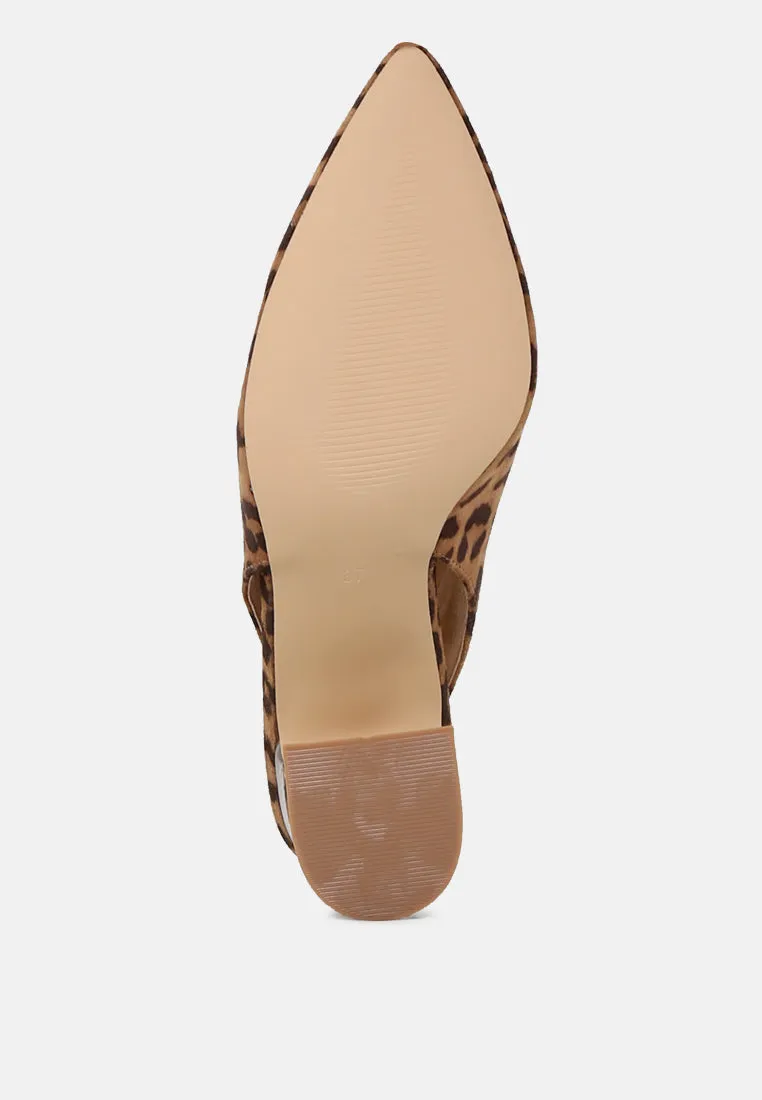Caroline Sling Back Pumps With Mid Heel