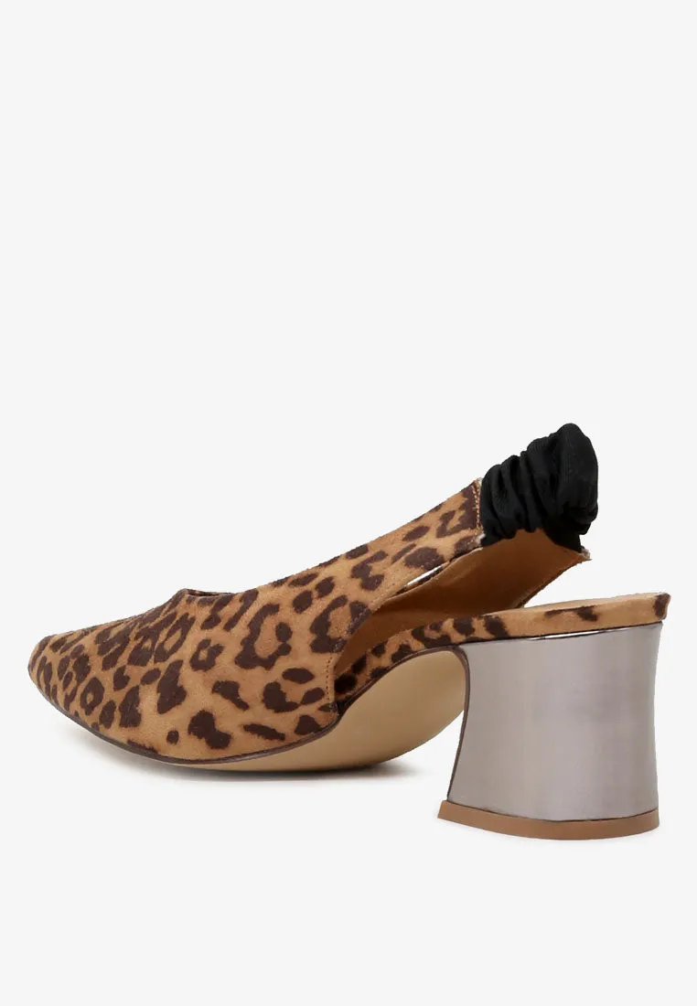 Caroline Sling Back Pumps With Mid Heel