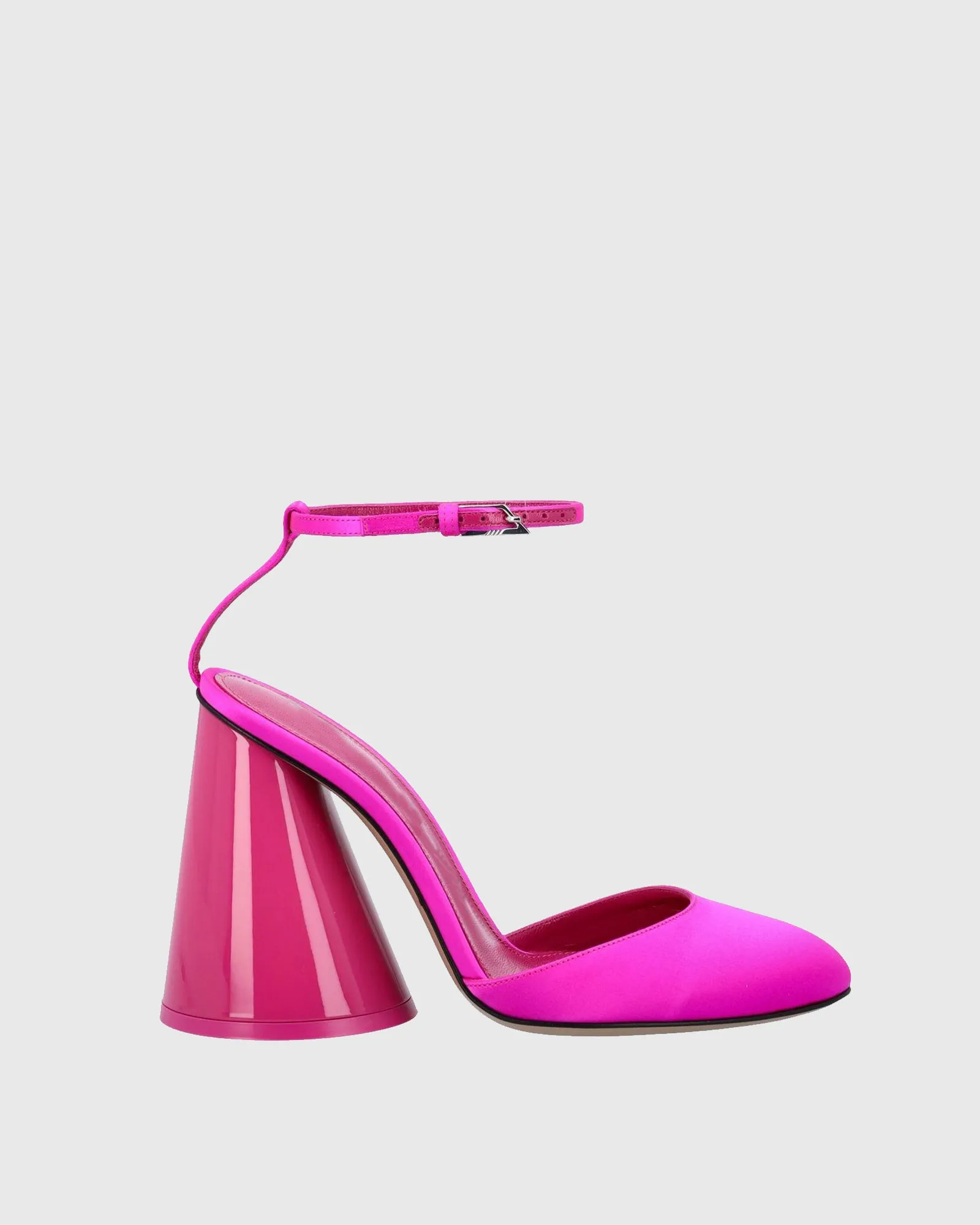 Daria Satin Ankle Strap Pumps In Hot Pink