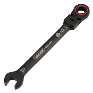 Draper Expert Hi-Torq® Metric Flexible Head Ratchet Combination Spanner, 11mm, Black - 8241FMM/BK