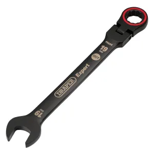 Draper Expert Hi-Torq® Metric Flexible Head Ratchet Combination Spanner, 19mm, Black - 8241FMM/BK