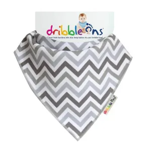 Dribble Ons Designer Print Bib (Grey Chevron)
