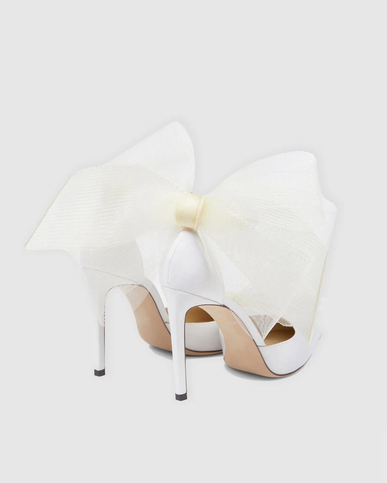 Fabrizia Bow Embellished Strap Pumps In White