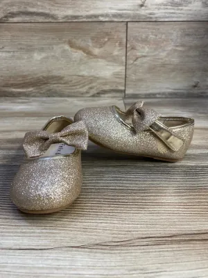 Felix & Flora Gold Sparkle Bow Flats sz 5c