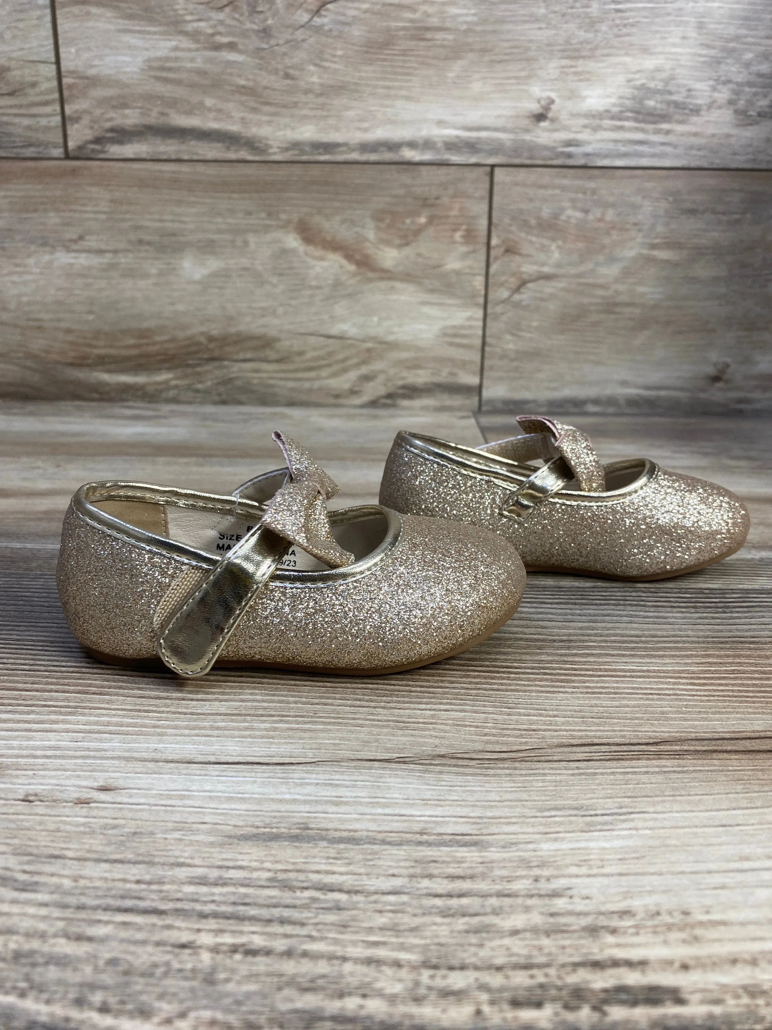 Felix & Flora Gold Sparkle Bow Flats sz 5c