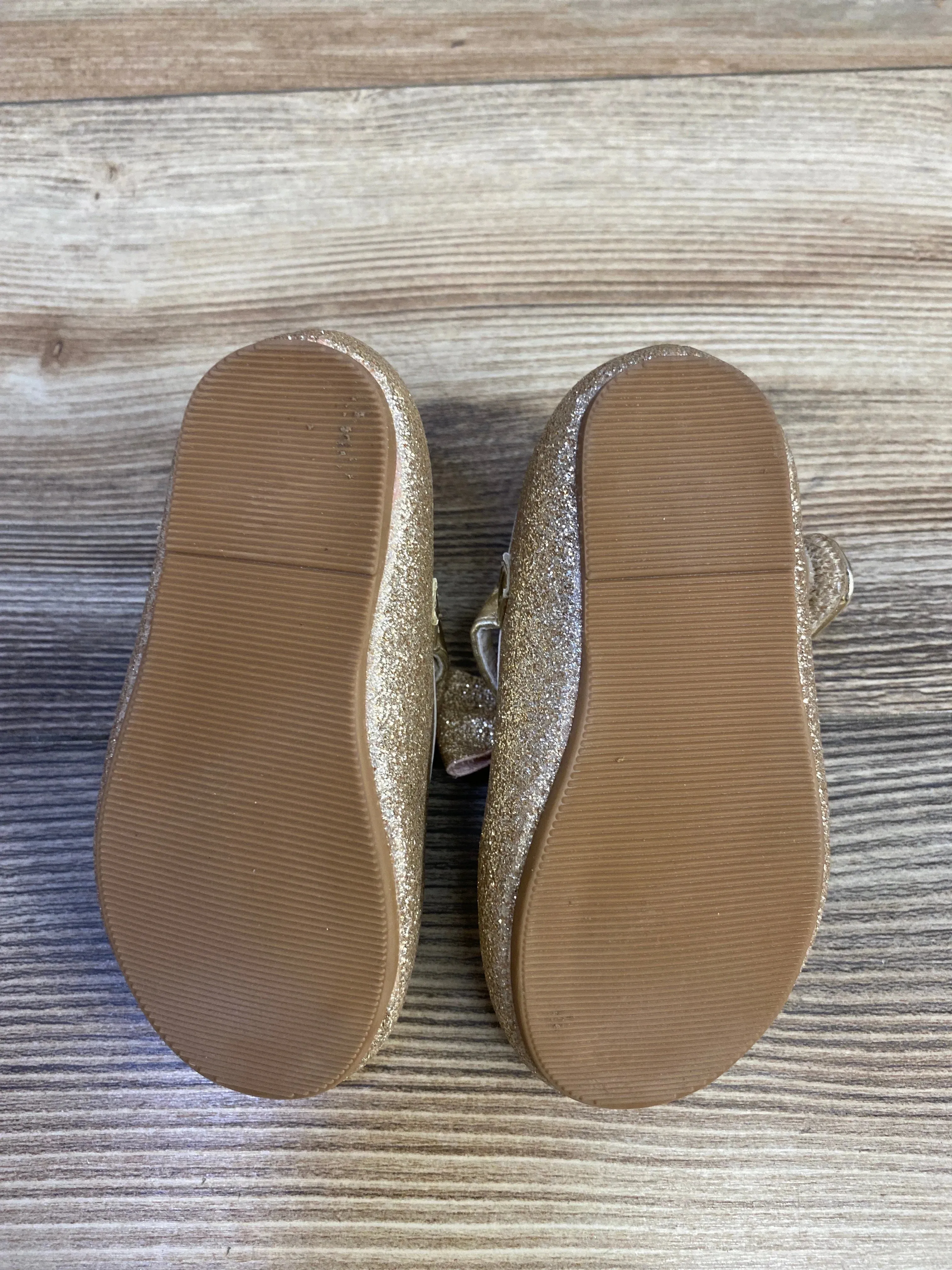 Felix & Flora Gold Sparkle Bow Flats sz 5c