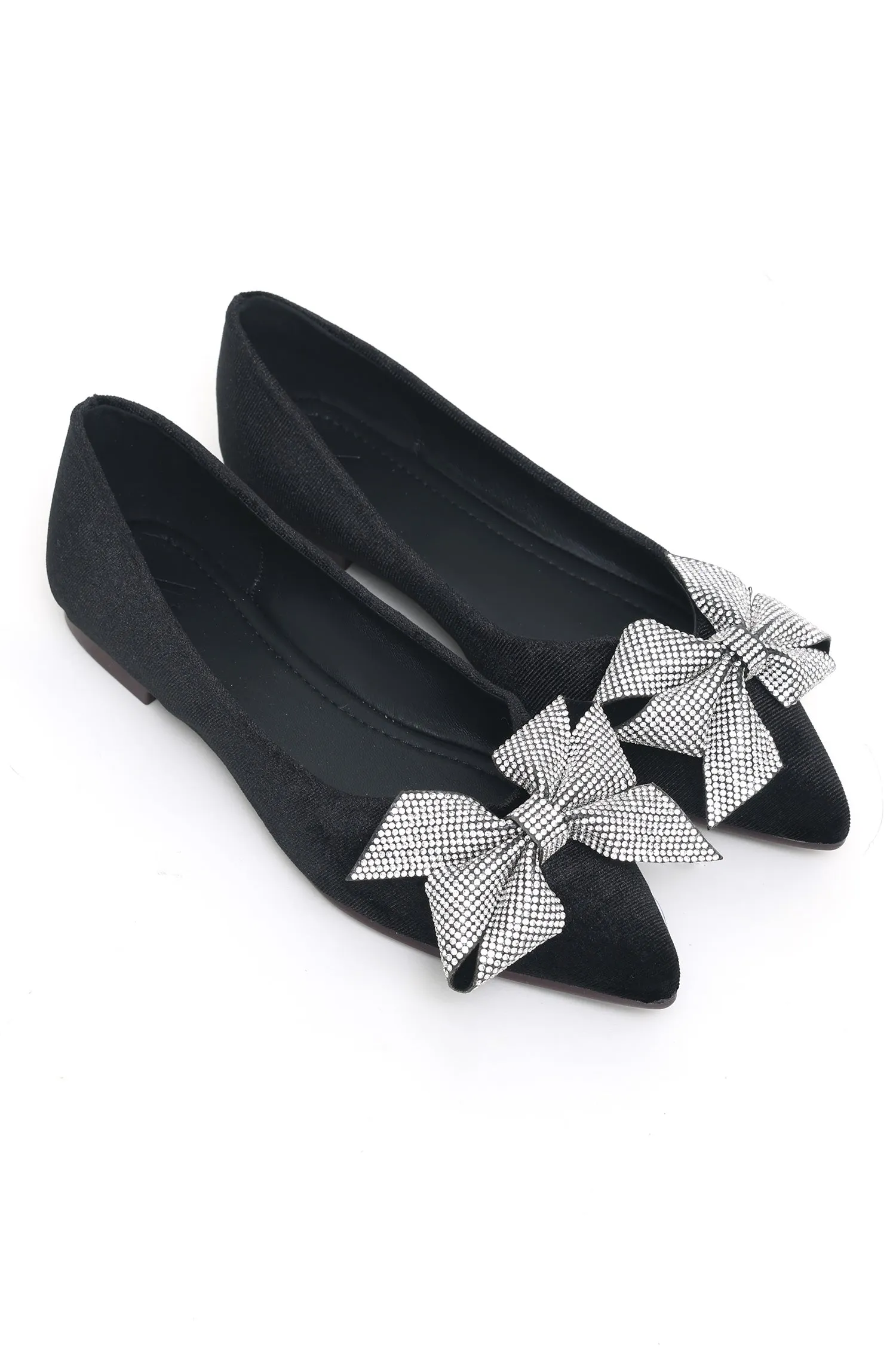 FLATS WITH BOW DETAIL-BLACK