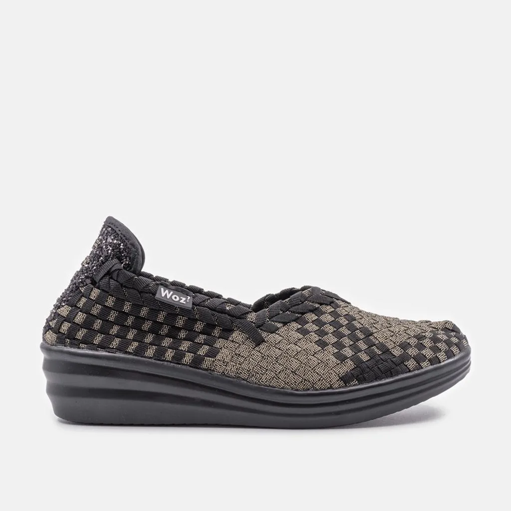 Genoa Black and Gold Wedge