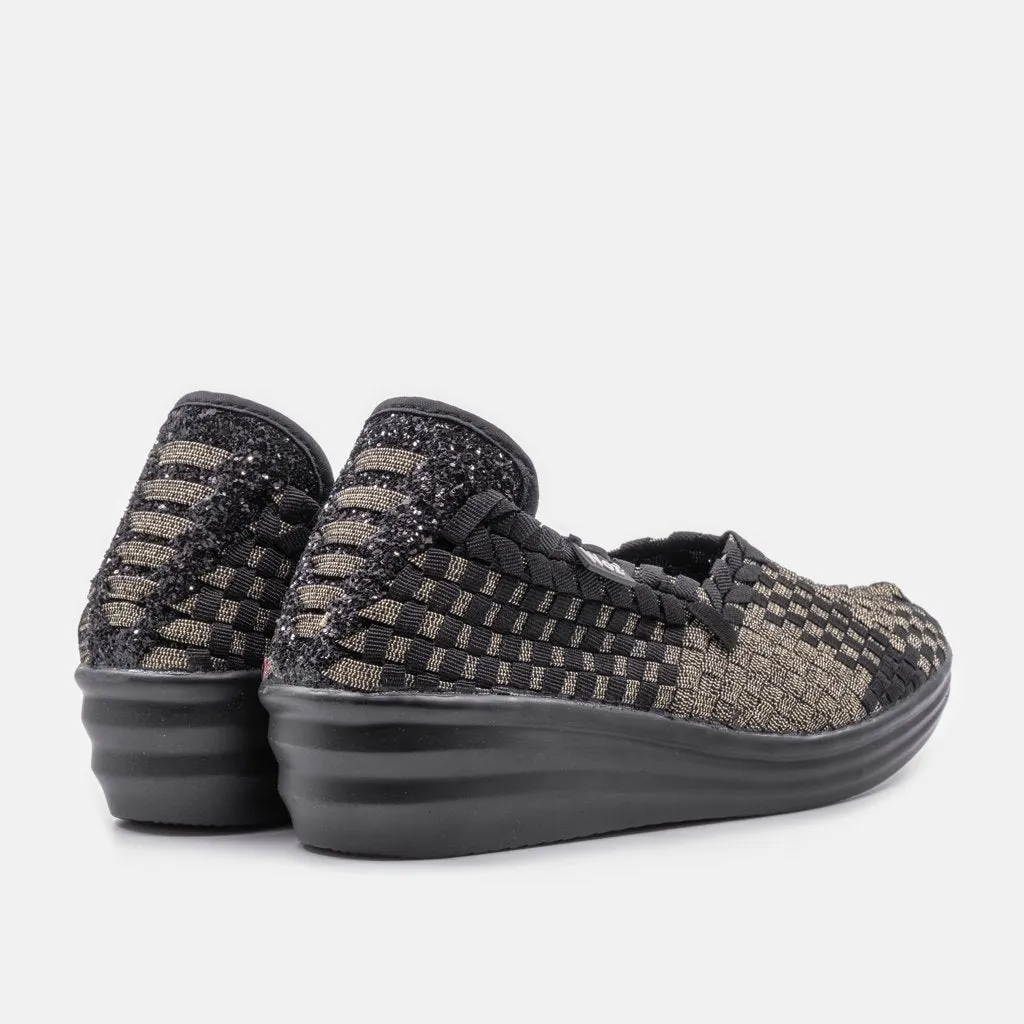 Genoa Black and Gold Wedge