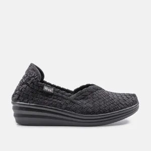 Genoa Metallic Black Wedge