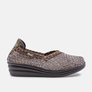Genoa Silver with Metallic Nude Wedge