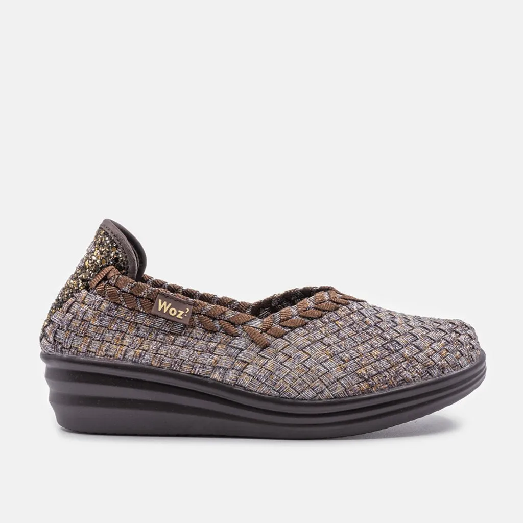 Genoa Silver with Metallic Nude Wedge