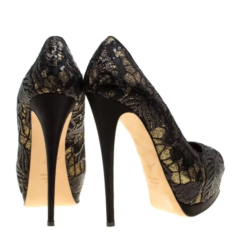 GIUSEPPE ZANOTTI SHARON PEEP TOE PLATFORM PUMPS