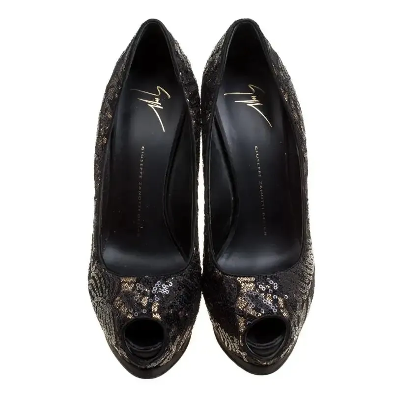GIUSEPPE ZANOTTI SHARON PEEP TOE PLATFORM PUMPS