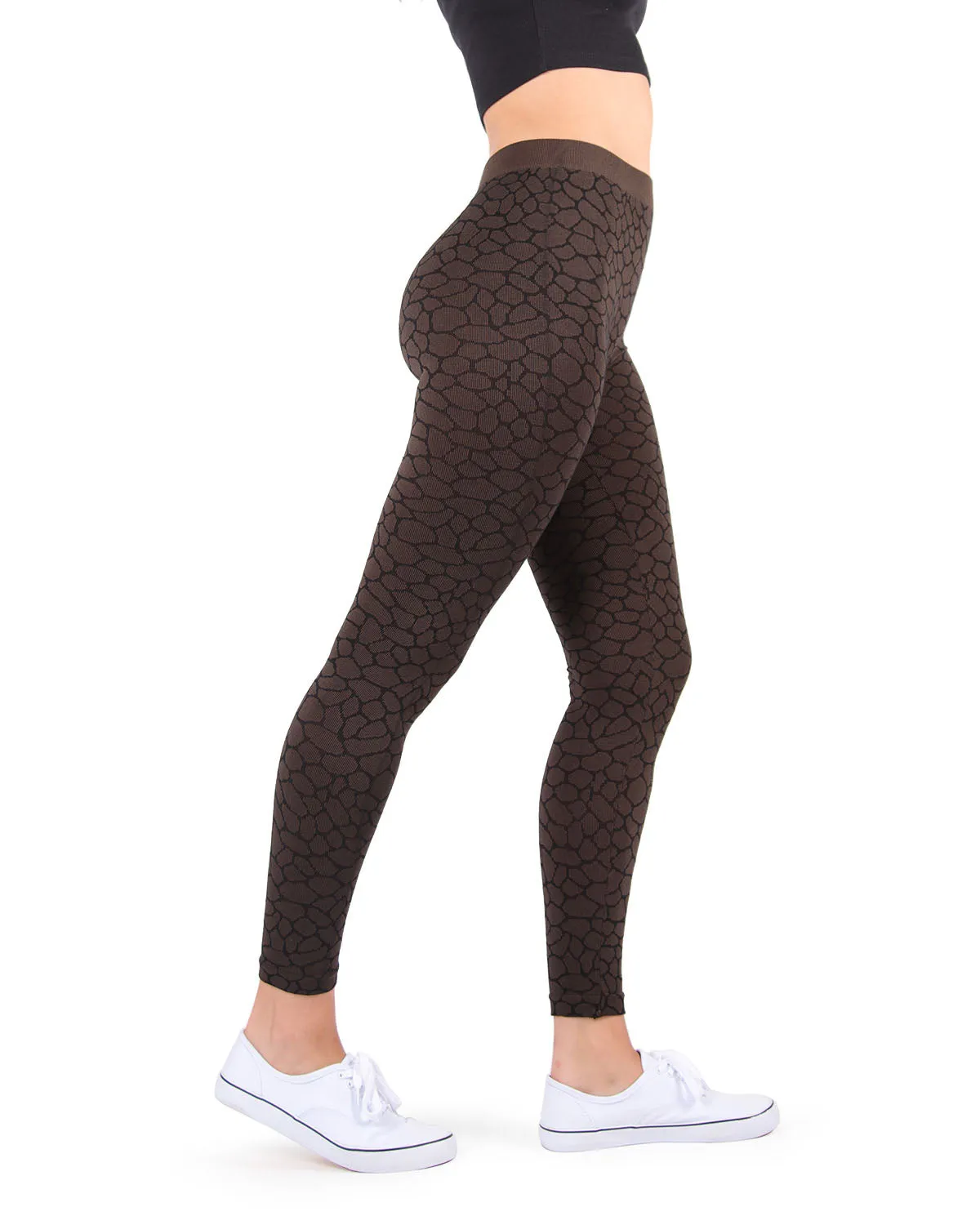 Gobi Unique Mudcrack Snakeskin Cotton Blend Leggings