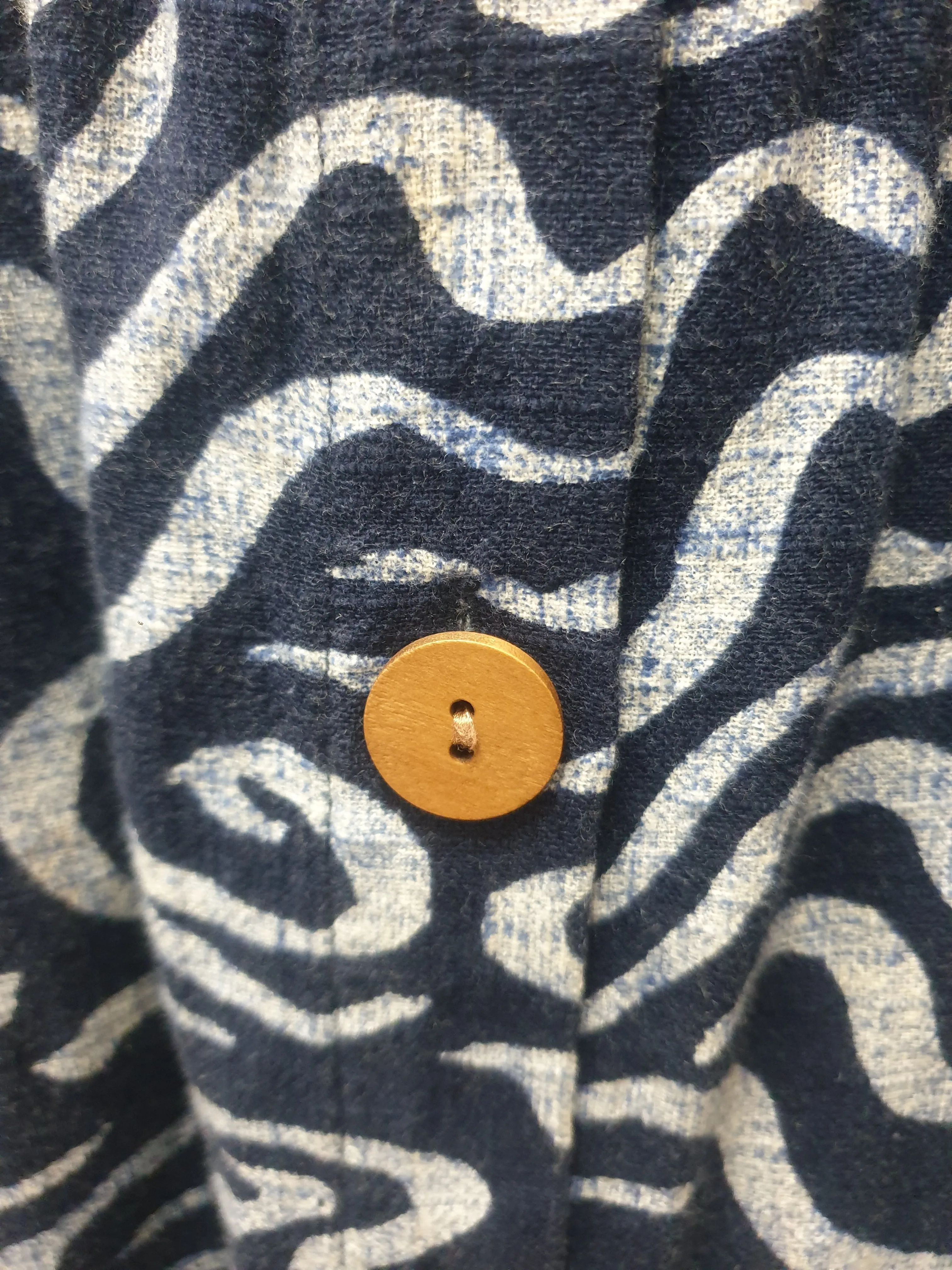 Gorman navy print cotton-linen mix skirt size 14