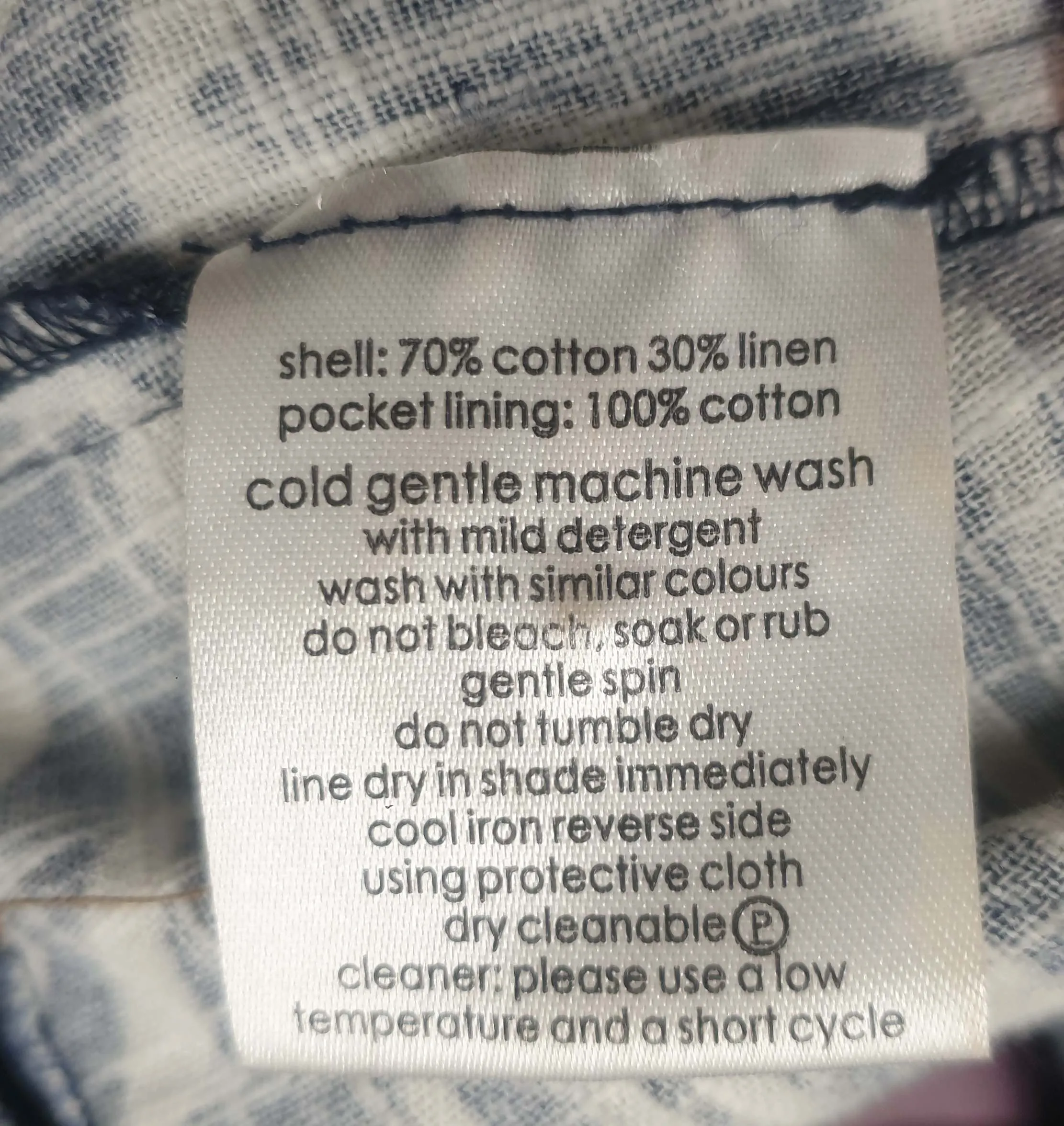 Gorman navy print cotton-linen mix skirt size 14