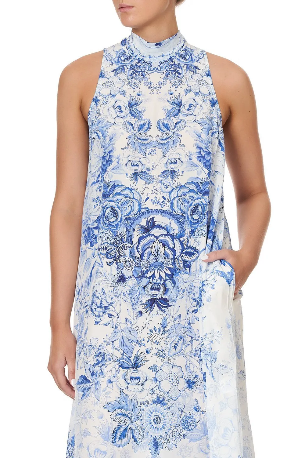 HIGH NECK DRESS WITH BACK NECK TIE HIGH TEA