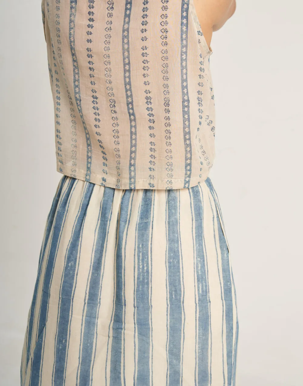 Indigo Bliss Stripe Skirt