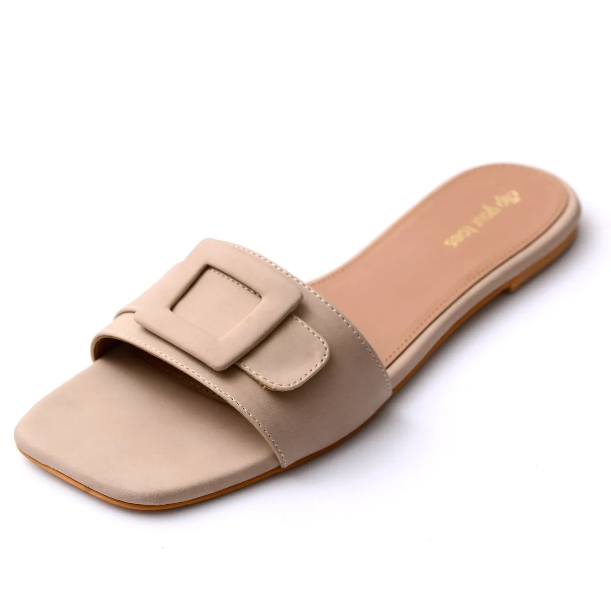 Ivory Buckled Flats