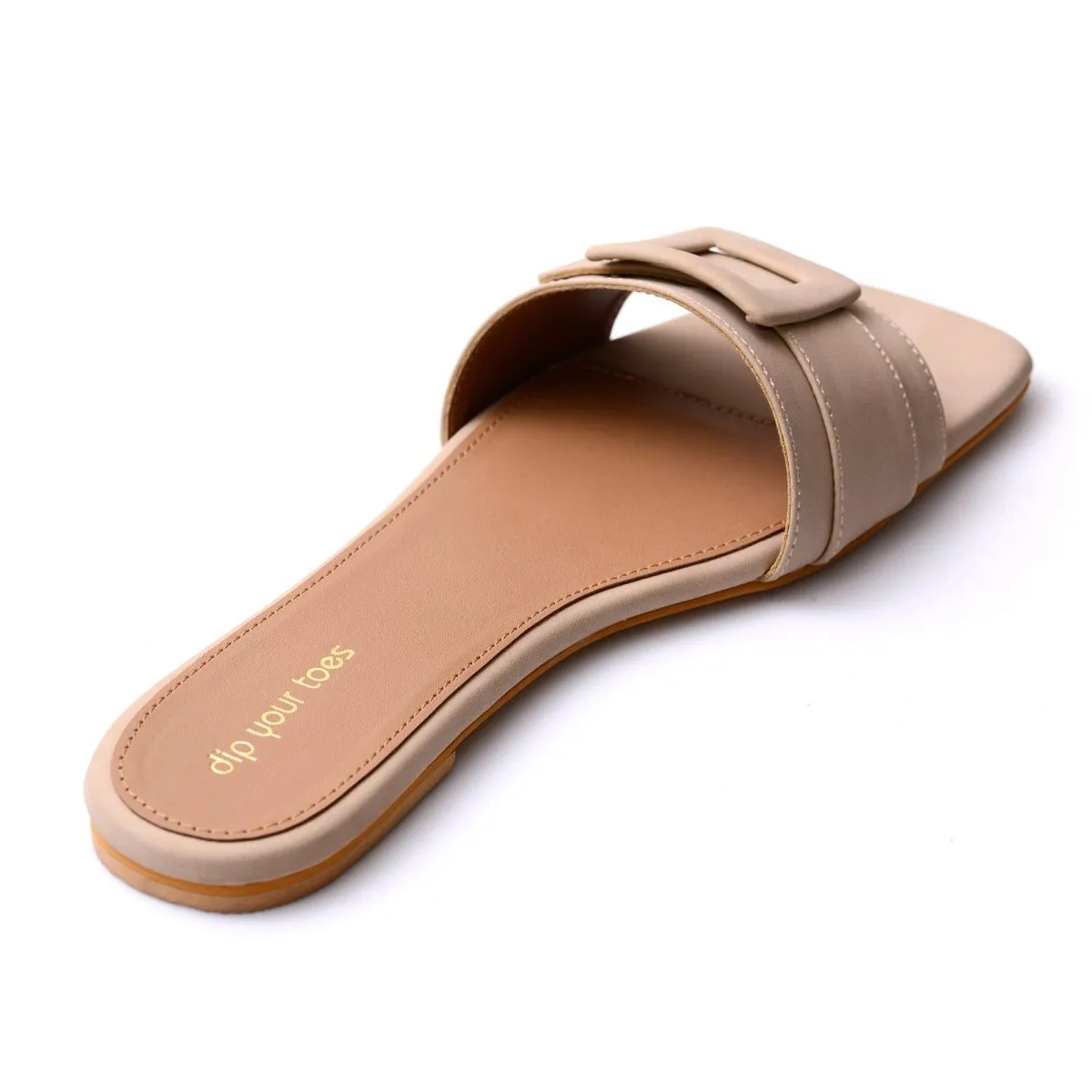 Ivory Buckled Flats