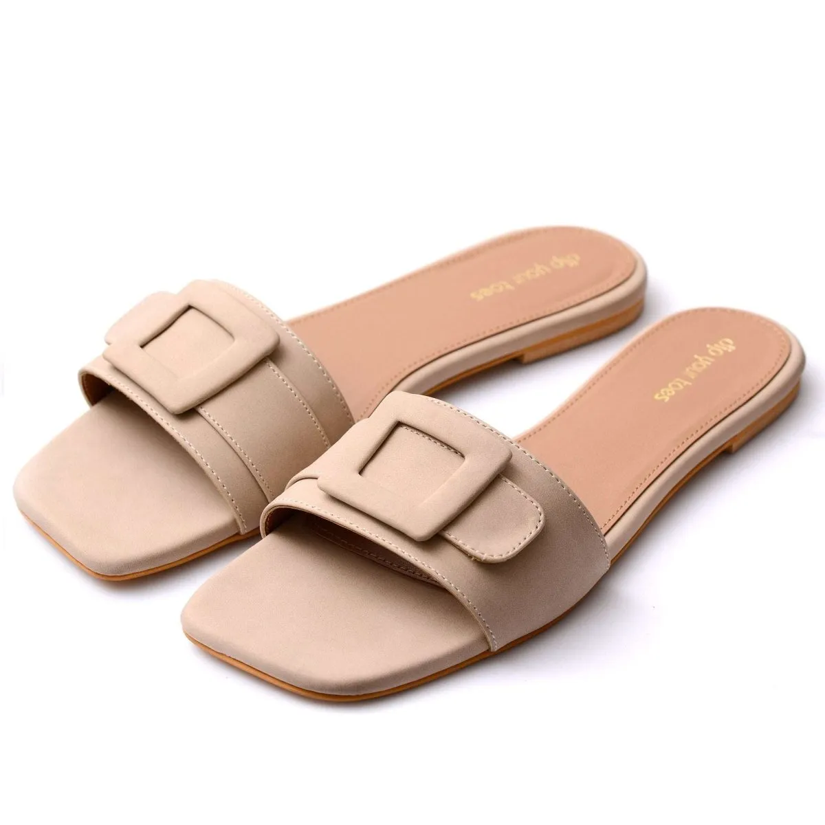 Ivory Buckled Flats