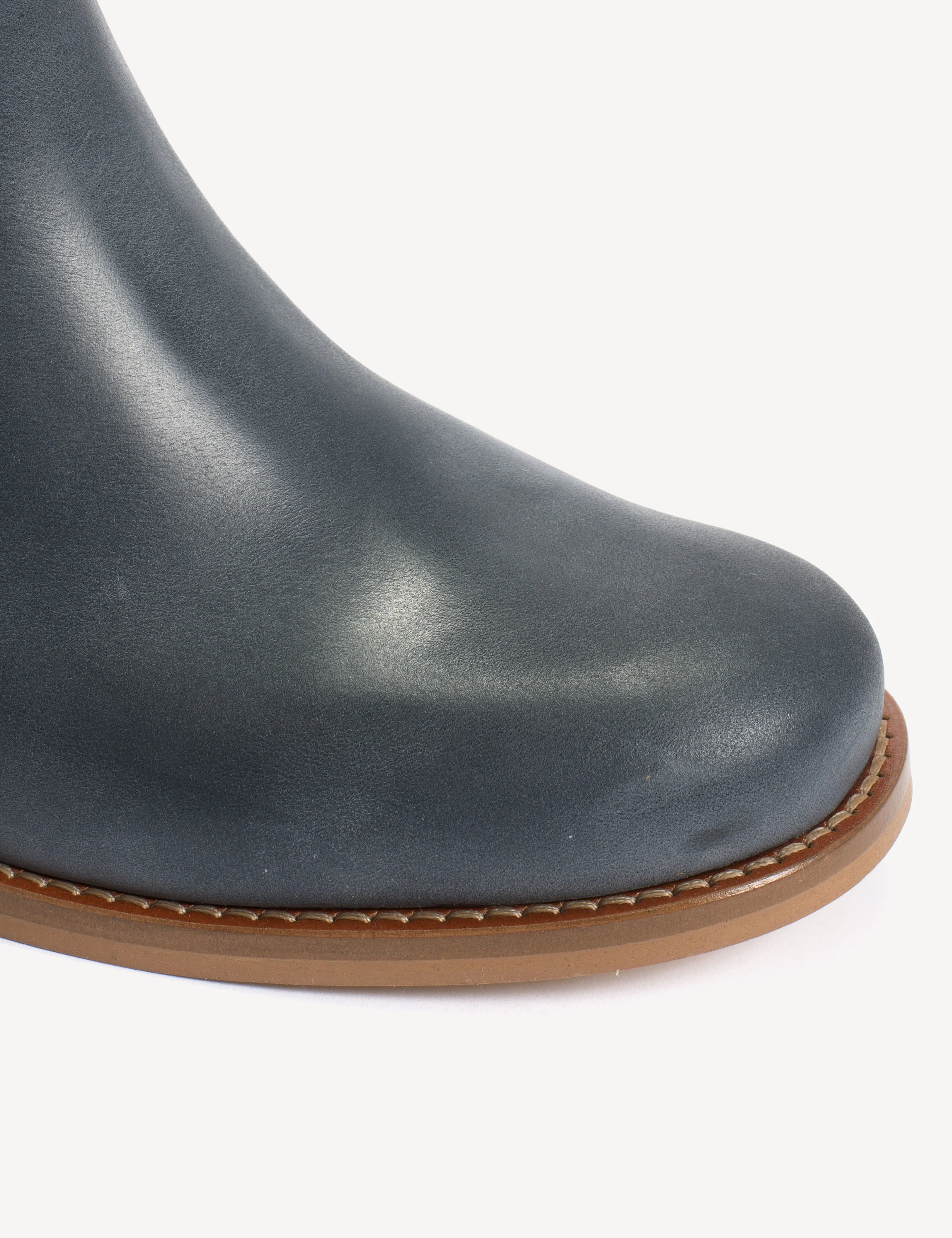 Julia Gaucho Boot In Indigo Blue Escovado Leather