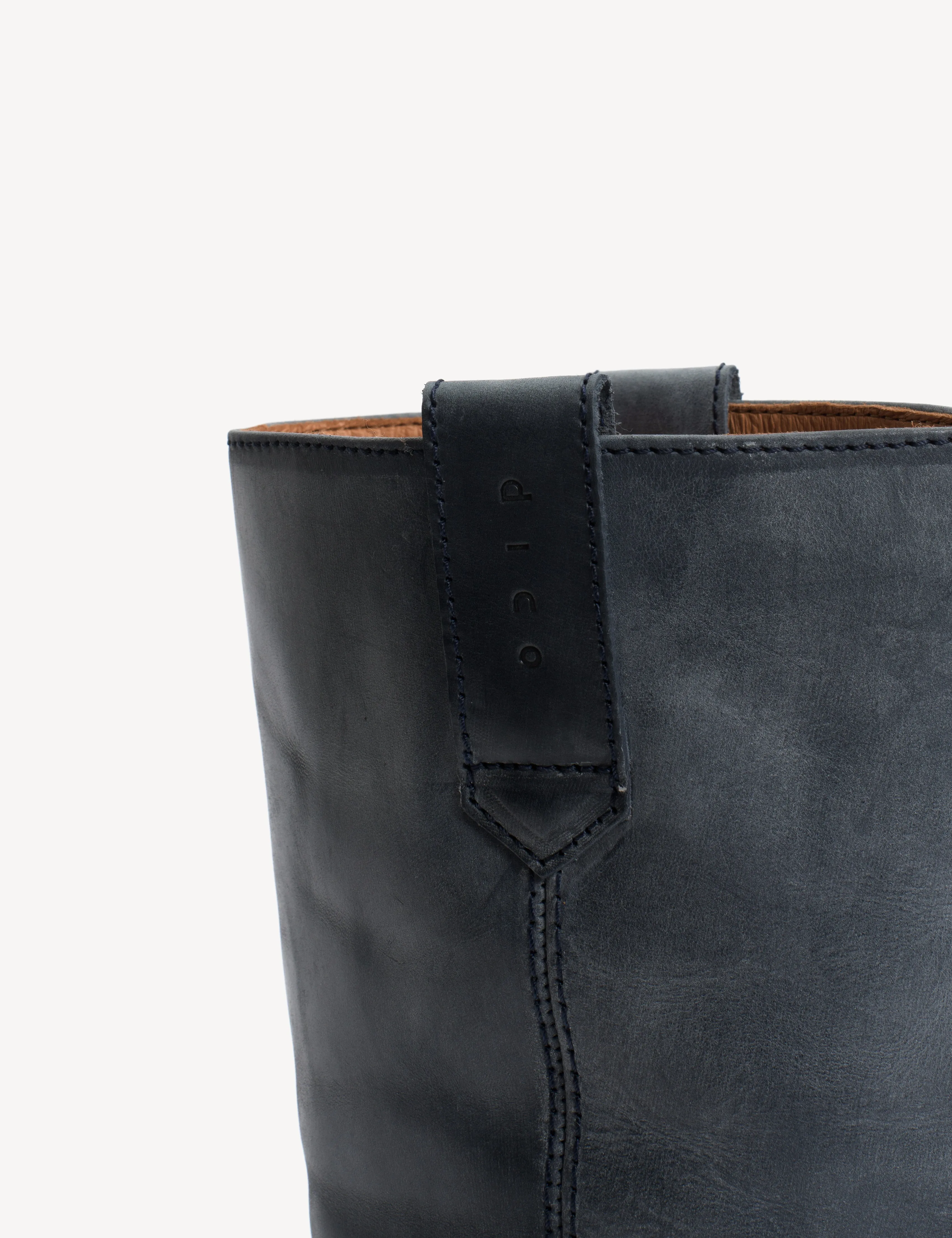 Julia Gaucho Boot In Indigo Blue Escovado Leather