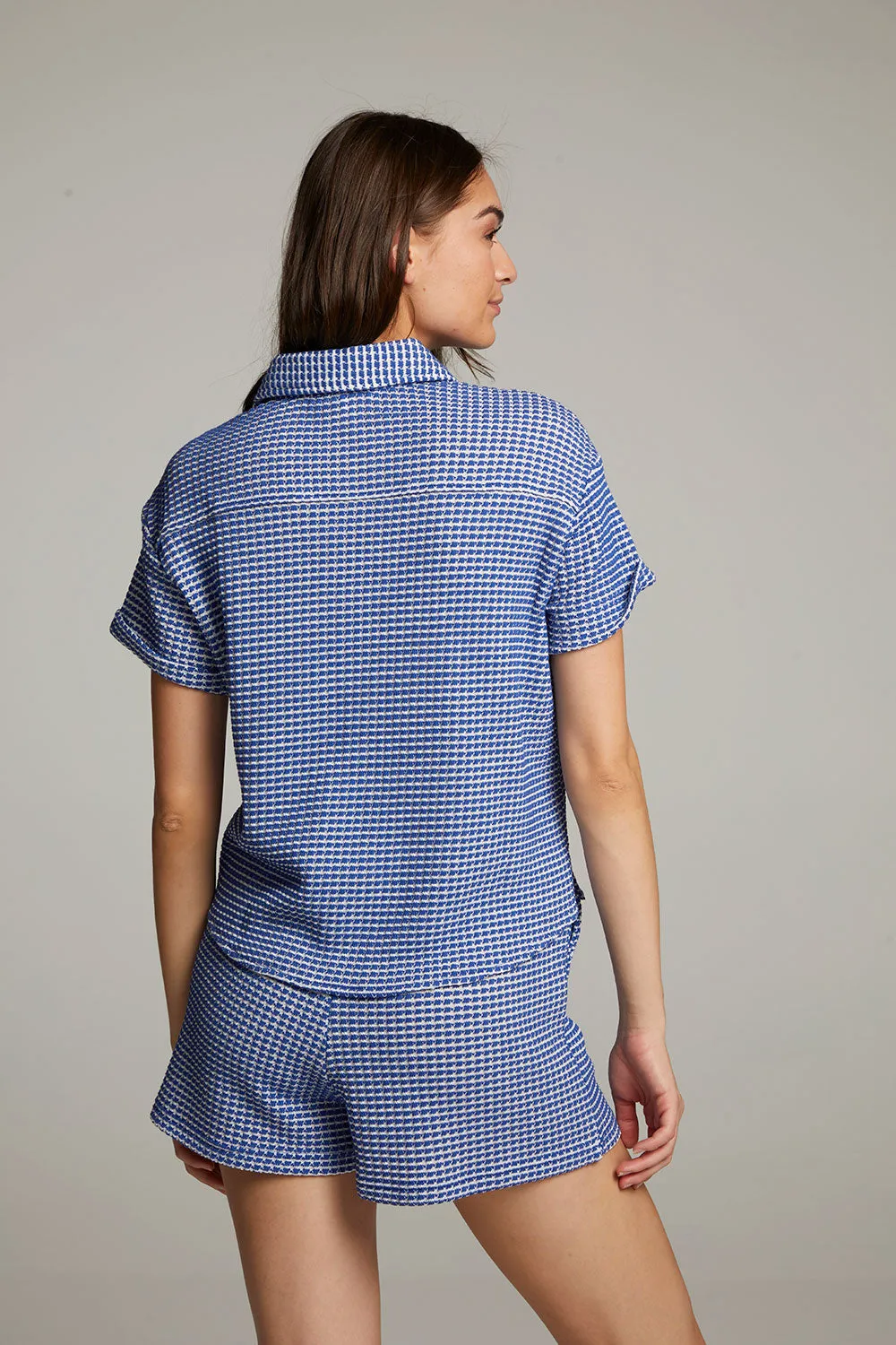 Key West Cobalt Blue Button Down Top
