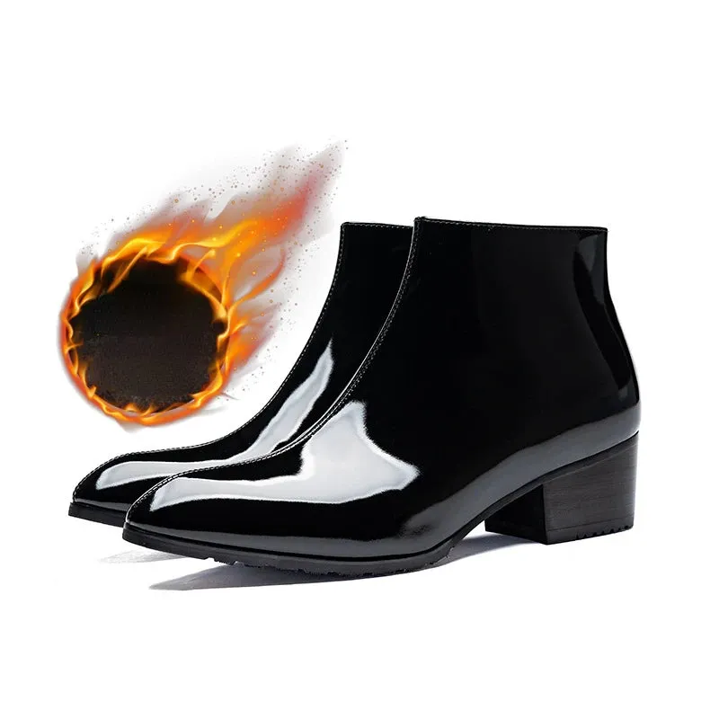 Luxury Patent Leather Ankle Boots